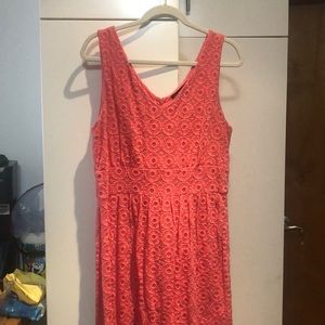 Mad Men Banana Republic Coral Dress Size 14